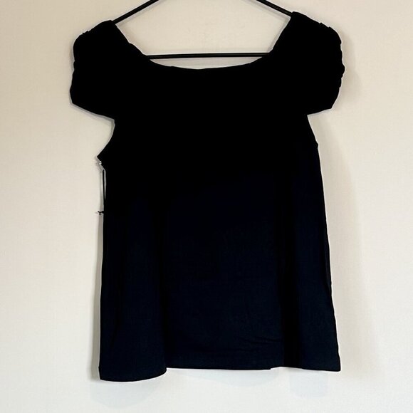 NWT REVOLVE Susana Monaco Black Capped Short Sleeve Top - Size Small - Picture 6 of 6